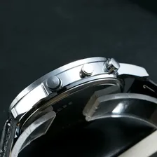Rel贸gio Masculino Social Couro Alfa Geneva + Pulseira Metal Foto mini 3
