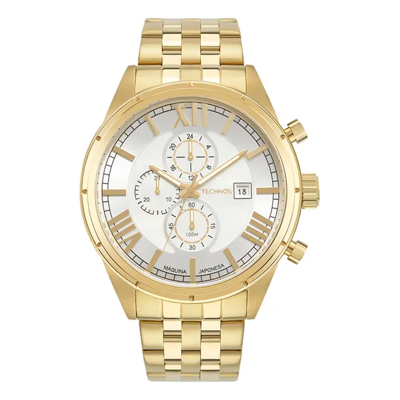 Relógio Masculino Technos Grandtech Dourado Pronta Entrega Foto 1