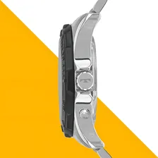 Rel贸gio Masculino Technos Skydiver Professional Prata Anadigi Fundo Preto Foto mini 4
