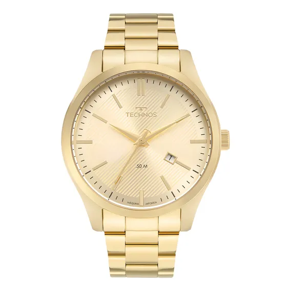 Relógio Masculino Technos Steel Dourado Garantia 1 Ano Foto 1