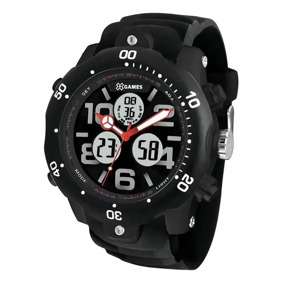 Rel贸gio Masculino X-games Xmppa221 P2px Preto Anadigi 100m Foto 1