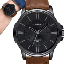 Relógio Masculino Yazole 332 Original Marrom Foto mini  2