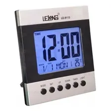 Rel贸gio Mesa Digital Alarme Calend谩rio Temp. Lelong Le-8113 Foto mini 1