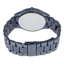 Rel贸gio Michael Kors Feminino Mk3419 Runway Azul Slim Foto mini 2