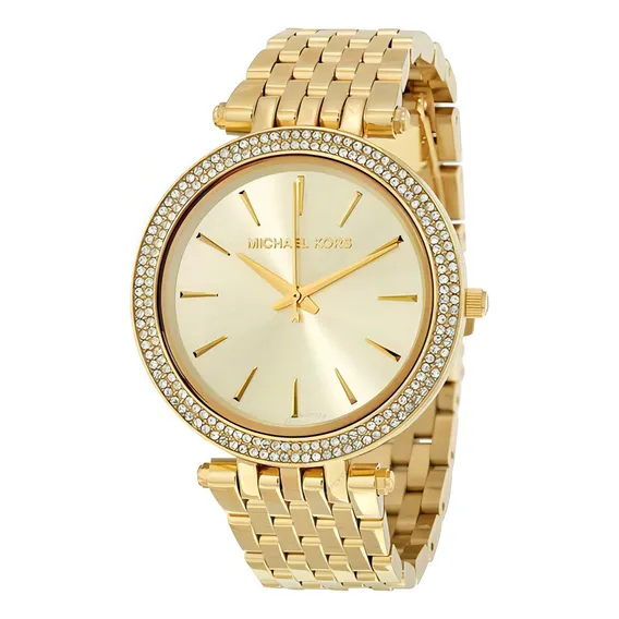 Rel贸gio Michael Kors Mk3191 Darci Glitz Pave Dourado Bizel Foto 1