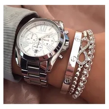 Rel贸gio Michael Kors Mk5535 Bradshaw Prata Feminino Foto mini 3