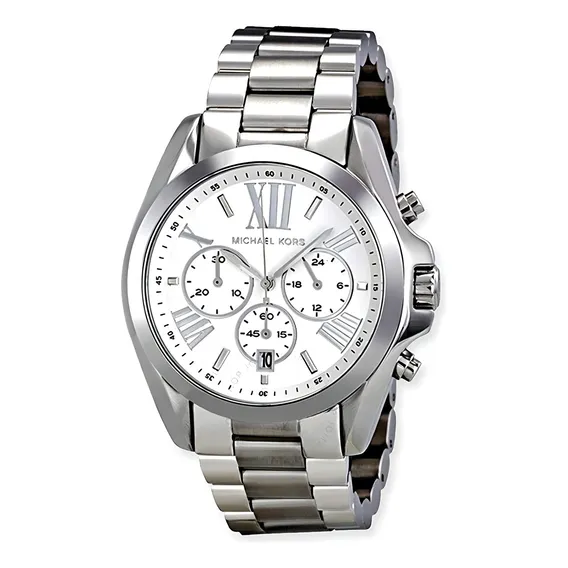 Rel贸gio Michael Kors Mk5535 Bradshaw Prata Feminino Foto 1