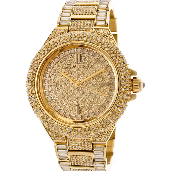 Rel贸gio Michael Kors Mk5720 Camille Swarovsk Original Eua Cor da correia Dourado Cor do bisel Dourado Cor do fundo Dourado Foto 1