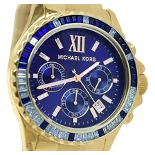Rel贸gio Michael Kors Mk5754 Everest Dourado Azul Original Cor da correia Prateado Cor do bisel Prateado Foto mini 1