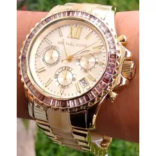 Rel贸gio Michael Kors Mk5874 Everest Dourado Eua Cristais Foto mini 2