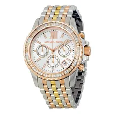 Rel贸gio Michael Kors Mk5876 Everest Dourado Rose Prata Misto Correia $$$ Bisel N茫o Foto mini 1