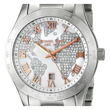Rel贸gio Michael Kors Mk5958 Layton Prata Eua Correia Prateado Bisel Prateado Fundo Foto mini 3