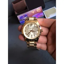Relogio Michael Kors Mk5959 Layton 100% Original 12x S/juros Cor da correia Dourado Foto mini 4