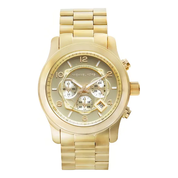 Relógio Michael Kors Mk8077 Oversized Unissex Dourado Foto 1