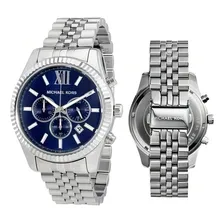 Relogio Michael Kors Mk8280 Lexington Azul Prata E Foto mini 2