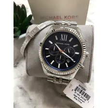 Relogio Michael Kors Mk8280 Lexington Azul Prata E Foto mini 4