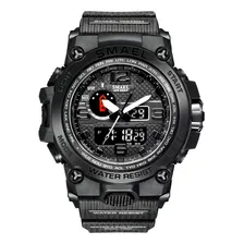 Rel贸gio Militar Masculino Digital Esportivo Smael 1545 Correia Preto Foto mini 1