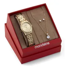 Rel贸gio Mondaine Dourado 5 Atm 38mm Foto mini 1