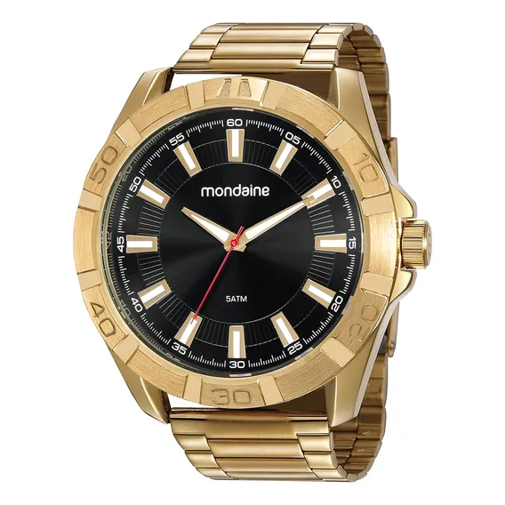 Rel贸gio Mondaine Dourado 53831g - A莽o, Quartzo, 50m 脕gua Foto 1