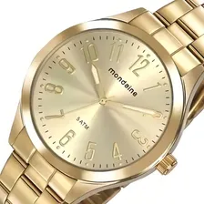 Relógio Mondaine Feminino Analógico Dourado Social Aço Foto  mini 1