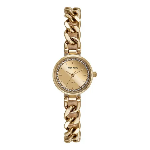 Relógio Mondaine Feminino Pulseira Aço Dourado 32613lpmvde1 Foto 1