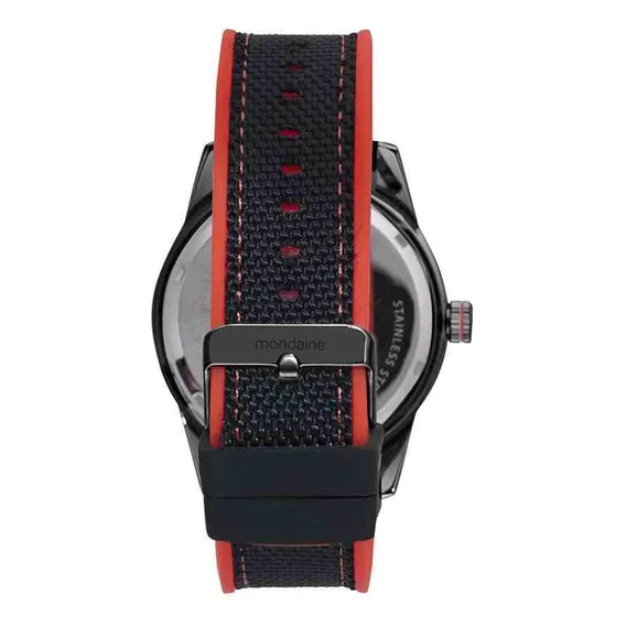 Rel贸gio Mondaine Preto Masculino - Anal贸gico, Calend谩rio Foto 1