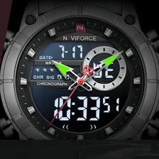 Relógio Naviforce 9163 Analógico/digital Prata 3atm Foto mini  3