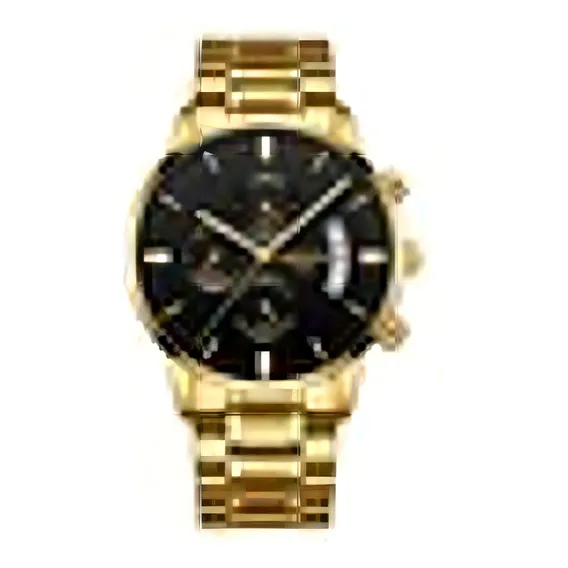 Rel贸gio Nibosi Dourado Preto Foto 1