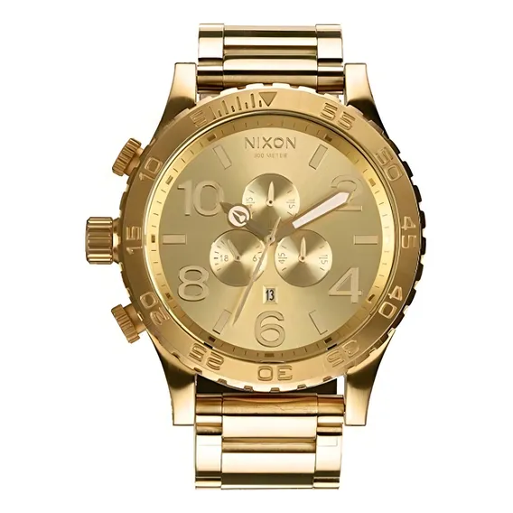 Relogio Nixon 51-30 Chrono Dourado Gold Original Foto 1