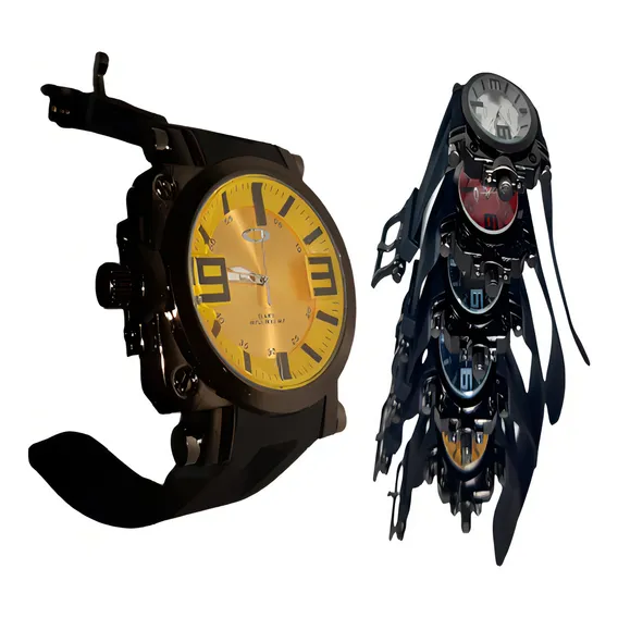 Relogio Oakley Pulseira Unissex Diversas Cores Cor da correia Preto Cor do fundo Amarelo Foto 1