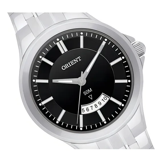 Relógio Orient Classico Calendário Aço Mbss1118a Foto 1