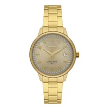 Relógio Orient Feminino Dourado Strass Calendário Foto mini 1