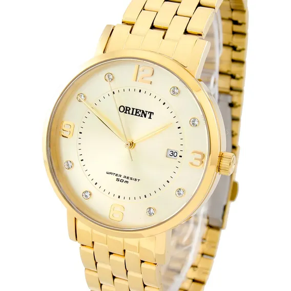 Rel贸gio Orient Feminino Fgss1165 C2kx Dourado Analogico Cor do fundo Champanhe Foto 1