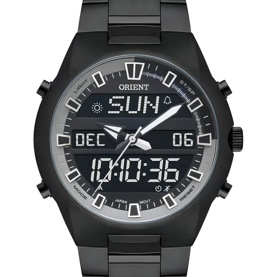 Rel贸gio Orient Masculino Anadigi Preto Original Prova Dagua Foto 1