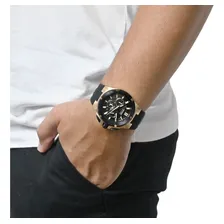 Rel贸gio Orient Masculino Cron贸grafo Dourado 100m Caixa 45mm Foto mini 3