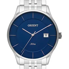 Relogio Orient Masculino Fundo Azul Slim Minimalista Foto mini 1