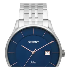 Relogio Orient Masculino Fundo Azul Slim Minimalista Foto mini 3