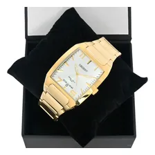 Rel贸gio Orient Masculino Ggss1007 S2kx Dourado Quadrado Cor do fundo Prata Foto mini 2