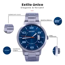 Relógio Orient Masculino Mbss1381 D2sx Prata Azul Aço Foto mini 4