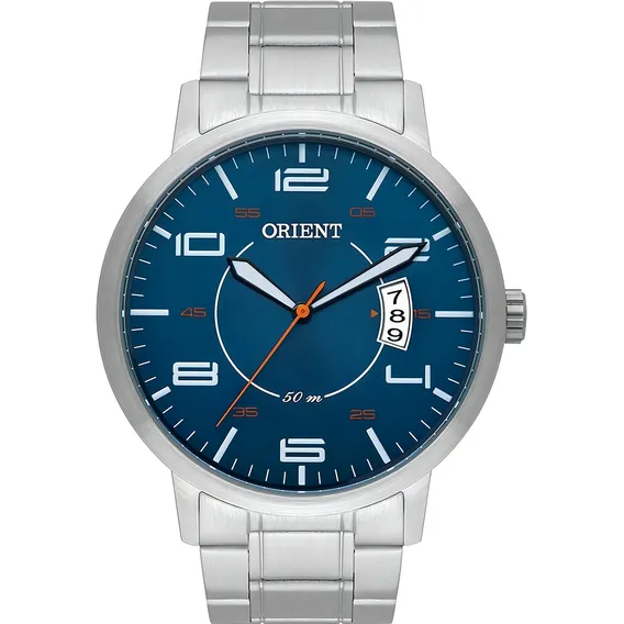 Relógio Orient Masculino Mbss1381 D2sx Prata Azul Aço Foto 1