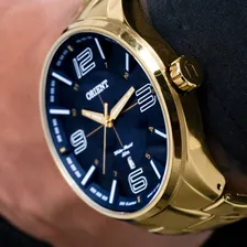 Relógio Orient Masculino Mgss1136 D2kx Azul Dourado Foto mini  2