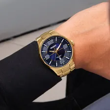 Relógio Orient Masculino Mgss1136 D2kx Azul Dourado Foto mini 4