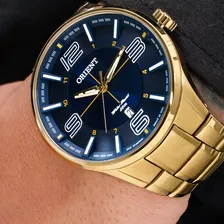 Relógio Orient Masculino Mgss1136 D2kx Azul Dourado Foto mini  3