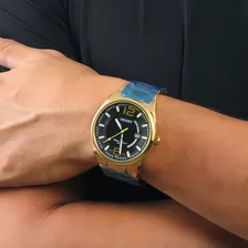 Relógio Orient Masculino Mgss1159 P2kx Dourado Analogico Cor do fundo Preto Foto mini  3