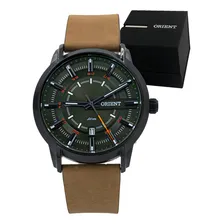 Relógio Orient Masculino Mpsc1006 E1mx Preto Verde Couro Correia Marrom Foto mini 4