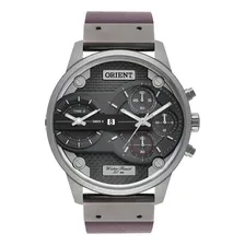 Relogio Orient Masculino Mysct001 G1mx Grafite Couro Marrom Foto mini 1
