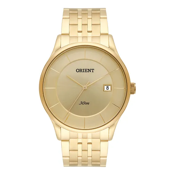 Rel贸gio Orient Masculino Slim Mgss1127 C1kx Dourado Foto 1