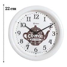 Rel贸gio Parede 22cm Branco Cozinha Herweg 660061 Foto mini 2