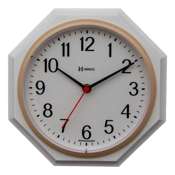 Relógio Parede 24 Cm Branco Cozinha Sala Herweg 660102-021 Foto 1