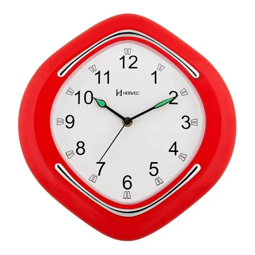 Rel贸gio Parede 30 Cm Herweg Vermelho 6124 Foto 1